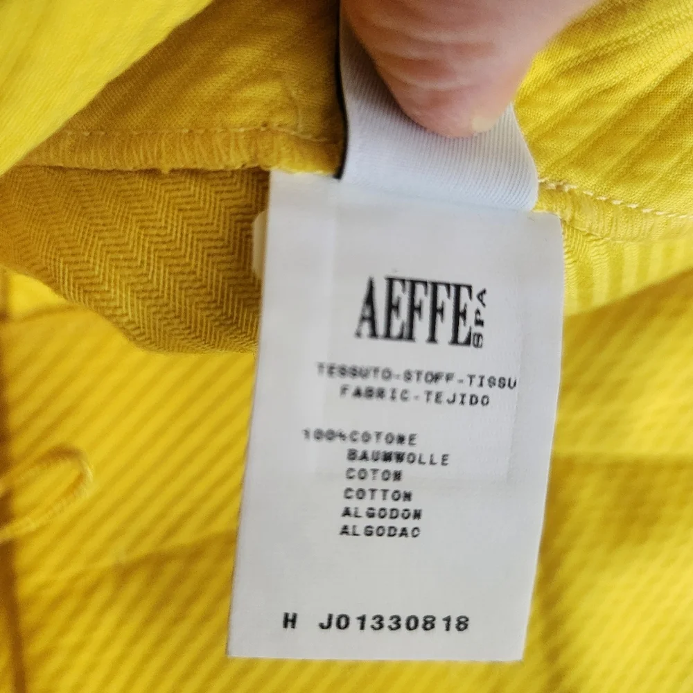 Vintage 90s Moschino Yellow Textured A Line Belted Skirt Leather Trim - Picture 7 of 7